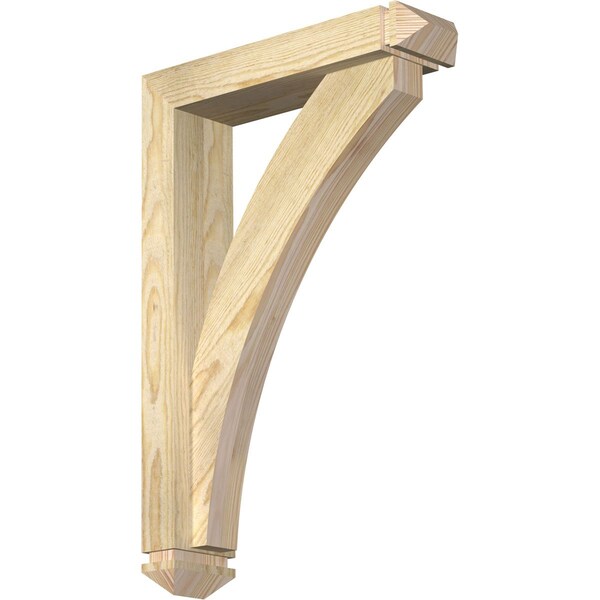 Ekena Millwork Thorton Arts and Crafts Rough Sawn Bracket w/ Offset Brace, Douglas Fir, 4"W x 16"D x 24"H BKT0402X16X24THR03RDF - main